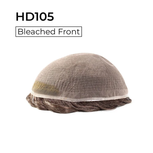 Toupee HD105 8"x 10" French Lace For Men With Bleached Knot Front 1 Toupee HD105 8"x 10" French Lace For Men With Bleached Knot Front