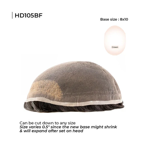 Toupee HD105 8"x 10" French Lace For Men With Bleached Knot Front 3 Toupee HD105 8"x 10" French Lace For Men With Bleached Knot Front - Image 3