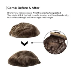 M105BF French Lace Hair System With Bleached Knot Front -Hair Care Product Store HD105 3 1 73042.1690308968