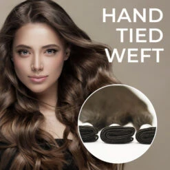 16" Hand Tied Weft Hair Extensions 65 Gram 6A