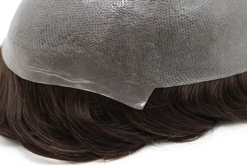 M258 Mens Toupee 8"x 10" Human Hair Skin Base Mono Top 4 M258 Mens Toupee 8"x 10" Human Hair Skin Base Mono Top - Image 4