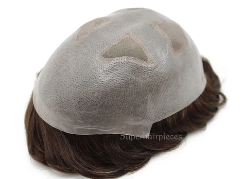 M258 Mens Toupee 8"x 10" Human Hair Skin Base Mono Top 3 M258 Mens Toupee 8"x 10" Human Hair Skin Base Mono Top - Image 3