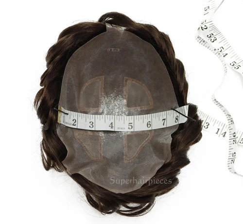 M258 Mens Toupee 8"x 10" Human Hair Skin Base Mono Top 5 M258 Mens Toupee 8"x 10" Human Hair Skin Base Mono Top - Image 5