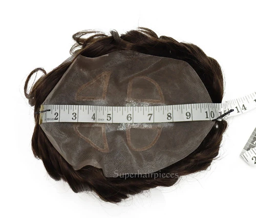 M258 Mens Toupee 8"x 10" Human Hair Skin Base Mono Top 6 M258 Mens Toupee 8"x 10" Human Hair Skin Base Mono Top - Image 6