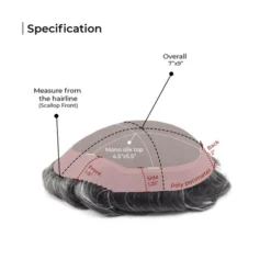 Mens Toupee M100 Basic 7"x 9" Mono Top Hairpiece - Basic Version 25 Mens Toupee M100 Basic 7"x 9" Mono Top Hairpiece - Basic Version -Hair Care Product Store M100B 4 15812.1641485073