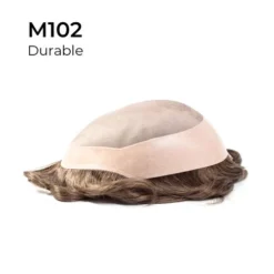 M102 Mono Silk Top With PU Perimeter And Folded Lace Front Hair System For Men