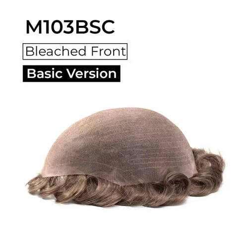 Men's Toupee M103BSC Fine Welded Mono Lace With Bleached Front Knots - Basic Version
