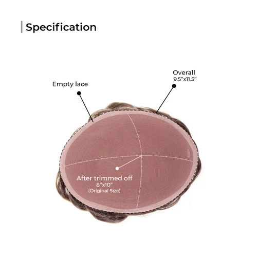Toupee HD105 8"x 10" French Lace For Men With Bleached Knot Front 6 Toupee HD105 8"x 10" French Lace For Men With Bleached Knot Front - Image 6