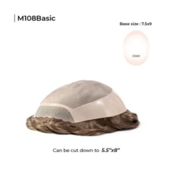 Mens Toupee | M108 Basic 7.5"x9" Human Hair Mono Top - Basic Version 18 Mens Toupee | M108 Basic 7.5"x9" Human Hair Mono Top - Basic Version -Hair Care Product Store M108B 2 59205.1650317546