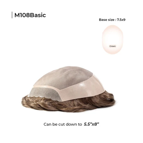 Mens Toupee | M108 Basic 7.5"x9" Human Hair Mono Top - Basic Version 5 Mens Toupee | M108 Basic 7.5"x9" Human Hair Mono Top - Basic Version - Image 5