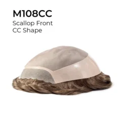 CC Shape Wider Front Hairline M108 8"x10" Mono Top Toupee Hair