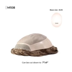 Mens Toupee M108 8"x10" Human Hair Mono Silk Lace Top Hairpiece -Hair Care Product Store M108 2 04523.1650316790