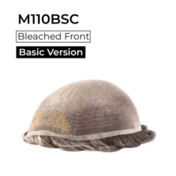 Men's Toupee M110BSC Super Fine Welded Mono Lace Hairpiece With Bleached Knot Front