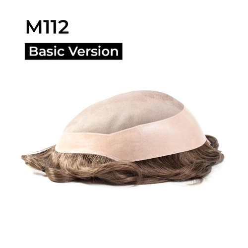 Mens Toupee M112 Basic 6"x8" Mono Top Mens Toupee - Basic Version