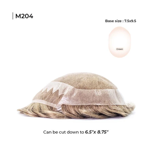 Toupee M204 French Lace Front And Top Hairpieces For Men Hair System 4 Toupee M204 French Lace Front And Top Hairpieces For Men Hair System - Image 4