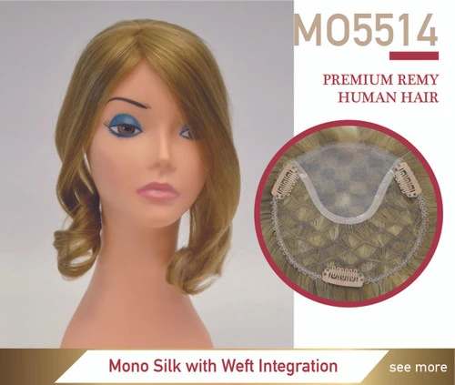 Human Hair Magic On 5514 Mono Silk Top Integration Lady's Top Hairpiece 2 Human Hair Magic On 5514 Mono Silk Top Integration Lady's Top Hairpiece - Image 2