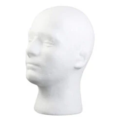 Display Male Foam Mannequin Head Model Hat Wig Display Stand Rack White