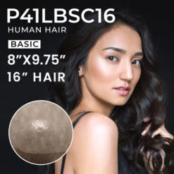P41LBSC16 Skin Base Remy Human Hair Topper For Women