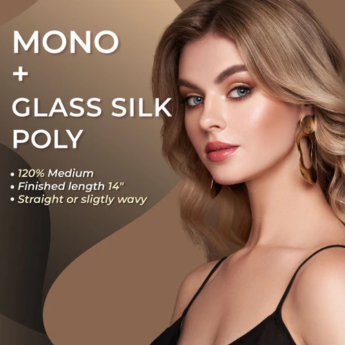 P7914BSC Mono Silk Top Human Hair Topper For Women 2 P7914BSC Mono Silk Top Human Hair Topper For Women - Image 2