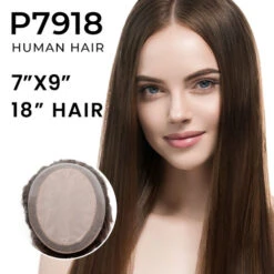 P7918 Double Monofilament Hairpiece | Mono Top With Poly Perimeter