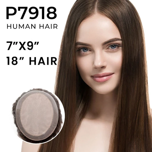 P7918 Double Monofilament Hairpiece | Mono Top With Poly Perimeter 1 P7918 Double Monofilament Hairpiece | Mono Top With Poly Perimeter