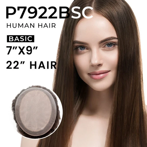P7922 Basic Double Monofilament Hairpiece | Mono Top With Poly Perimeter 1 P7922 Basic Double Monofilament Hairpiece | Mono Top With Poly Perimeter