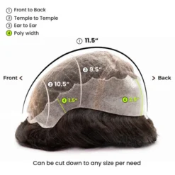 Mens Partial Wig PW106HD French Lace Poly Back Men's Hairpiece -Hair Care Product Store PW106HD 17345.1681838673