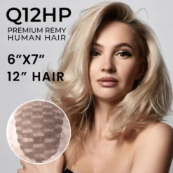 Q12HP Premium Remy Human Hair Topper | French Lace Top Piece