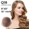 Queen 18 French Lace Top Remy Human Hair Topper For Thinning Hair