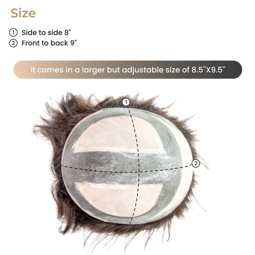 P8918 Extra Large Mono Top Hairpiece | 18" Remy Human Hair 6 P8918 Extra Large Mono Top Hairpiece | 18" Remy Human Hair - Image 6