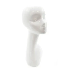 White Fiberglass Female Mannequin Head
