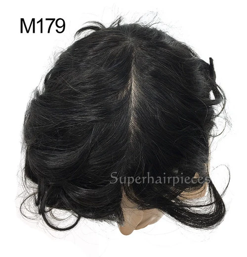 Mens Toupee M179 8"x10" Injected Poly Skin Lace Front W/ Mono Silk Inner Layer 4 Mens Toupee M179 8"x10" Injected Poly Skin Lace Front W/ Mono Silk Inner Layer - Image 4
