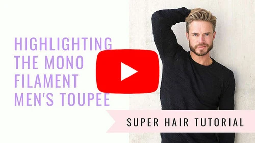 Mens Toupee M100 6.5"x 8.5" Mono Top 3 Mens Toupee M100 6.5"x 8.5" Mono Top - Image 3