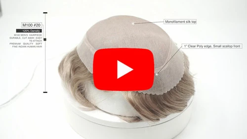 Mens Toupee M100 6.5"x 8.5" Mono Top 2 Mens Toupee M100 6.5"x 8.5" Mono Top - Image 2