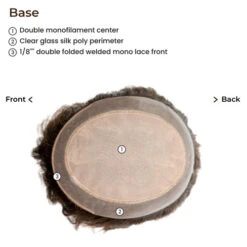 P7918 Double Monofilament Hairpiece | Mono Top With Poly Perimeter 15 P7918 Double Monofilament Hairpiece | Mono Top With Poly Perimeter -Hair Care Product Store base 72445.1665595607