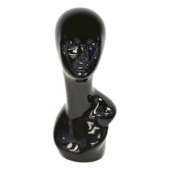 Wig Display Mannequin Head Female Glossy Black