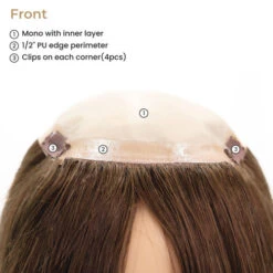 P46BSC Mono Lace Top Human Hair Topper With Clips -Hair Care Product Store front 18399.1683911715