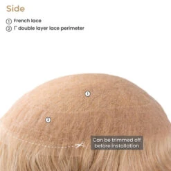 Full French Lace Remy Human Hair Topper For Women - P45 -Hair Care Product Store side 28272.1683208529