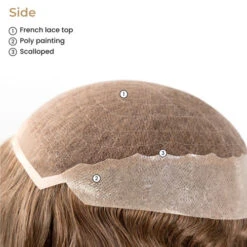 Queen 18 French Lace Top Remy Human Hair Topper For Thinning Hair -Hair Care Product Store side 72512.1683208373