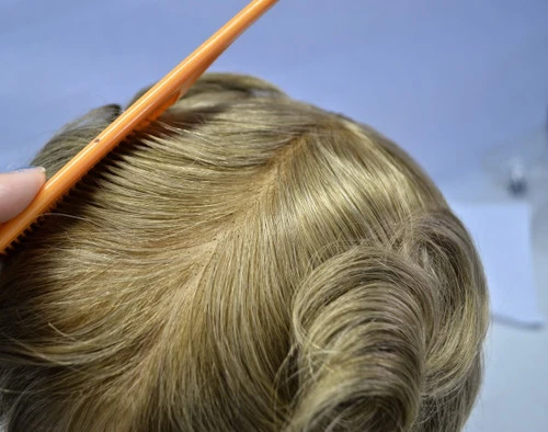 Men’s Toupee M115 8"x10" Swiss Lace With Low Hair Density 7 Men’s Toupee M115 8"x10" Swiss Lace With Low Hair Density - Image 7